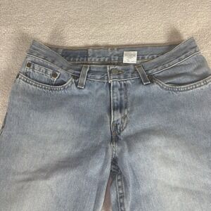 Vintage Womens Levi's 514 Super Low Flared Made USA Denim Jeans 7M Jr. Red Tab